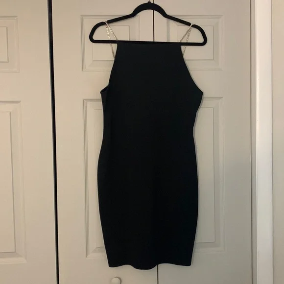 h&m conscious black dress H&M Conscious Choice $50 NWT Black Long Sleeve Shift Dress Mini XL